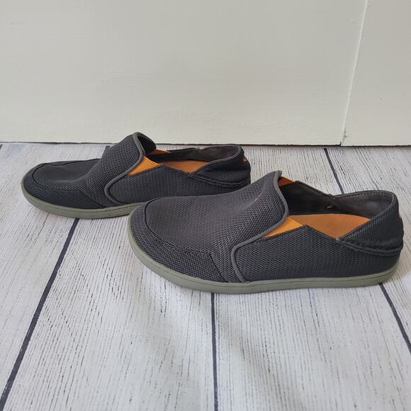 OluKai Size 8	Nohea Mesh Men's Slip On Sneakers Lightweight Breathable Gray - Picture 4 of 9